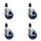 Service Caster 4'' Solid Poly Swivel 1-3/8'' Expanding Stem Caster Set with Brake, 4PK SCC-EX20S414-SPUS-TLB-138-4 - alternate 1